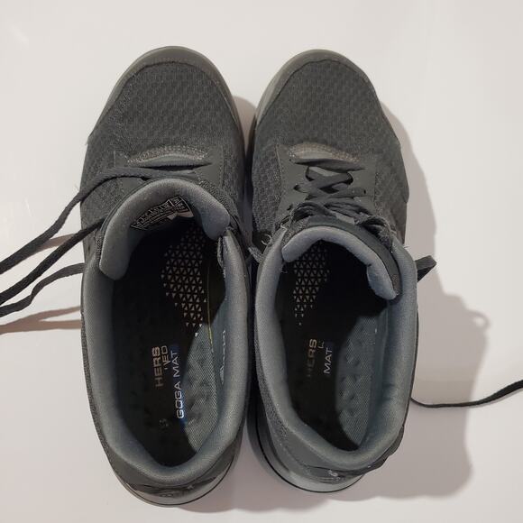 Skechers GO Walk Qualify Goga Mat Mesh Charcoal Black Sneakers Mens Size 8 Shoes - Picture 7 of 12